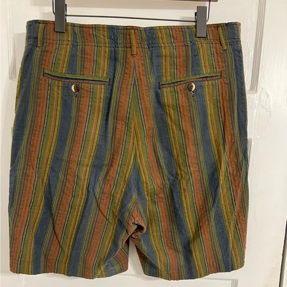 Baxter Brand Shorts Men’s 36 Natural Clothing Striped Green Cotton - Picture 2 of 4
